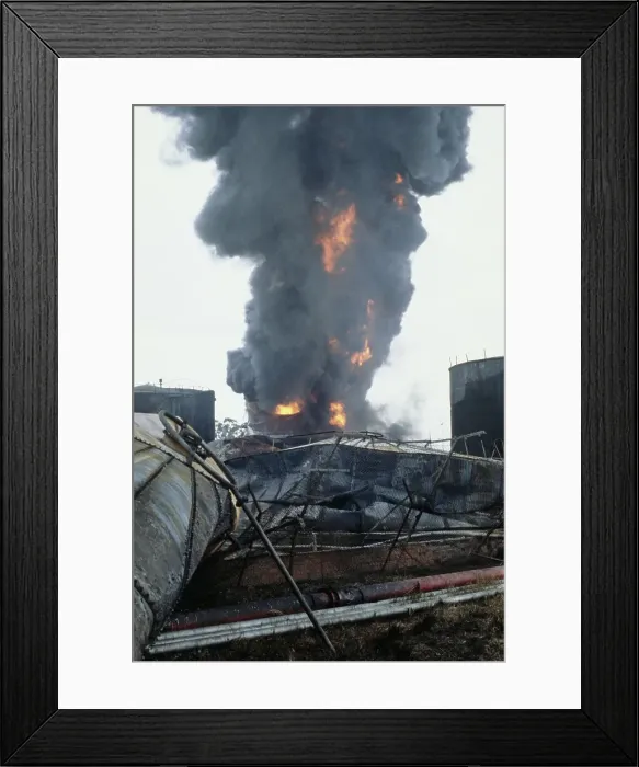 Framed Print : Fuel Depot Attack Framed Print : Fuel Depot Attack