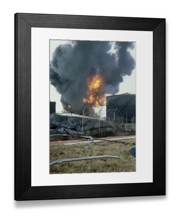 Framed Print : Fuel Depot Attack Framed Print : Fuel Depot Attack