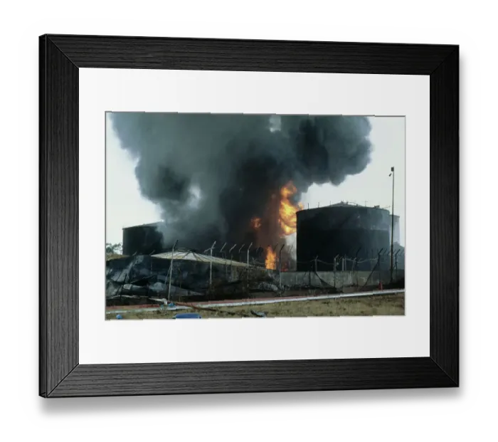 Framed Print : Fuel Depot Attack Framed Print : Fuel Depot Attack