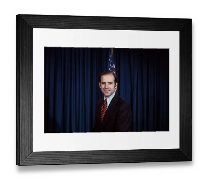 Framed Print : Portrait of Joseph Biden Jr. Smiling Framed Print : Portrait of Joseph Biden Jr. Smiling