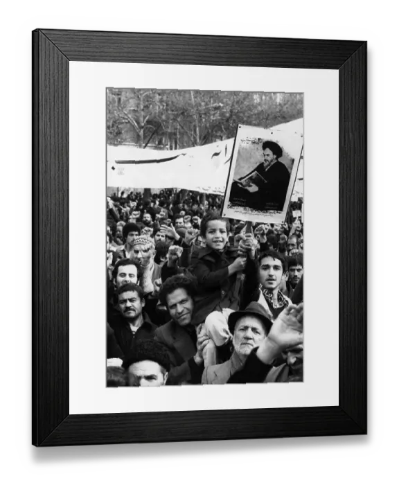 Framed Print : Boy on Father's Shoulders at Protest Framed Print : Boy on Father's Shoulders at Protest
