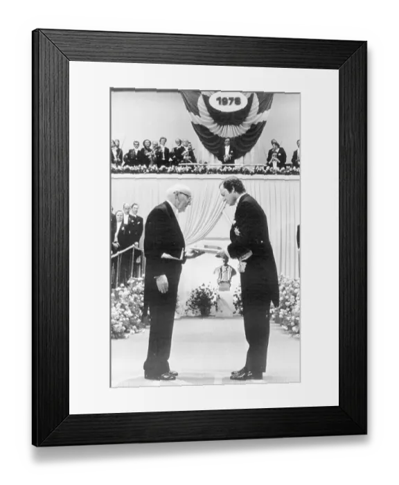 Framed Print : King Carl Gustaf Delivering Literature Award to Isaac B. Singer Framed Print : King Carl Gustaf Delivering Literature Award to Isaac B. Singer