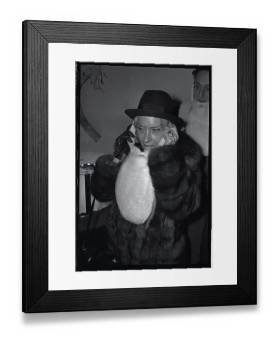 Framed Print : Gloria Swanson Trying on Beard