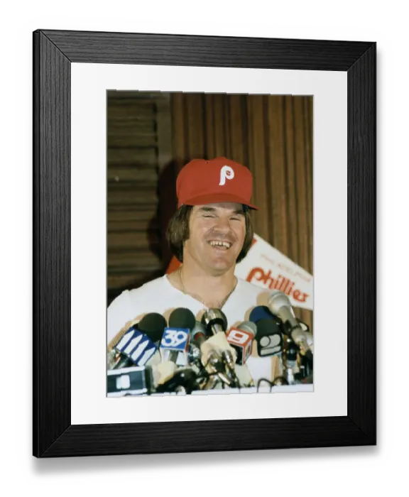 Framed Print : Pete Rose. Baseball player Pete Rose holding a press conference in Orlando