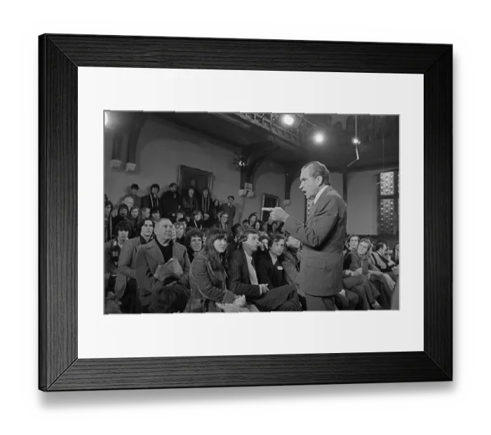 Framed Print : Side View of President Nixon Addressing Oxford University Students Framed Print : Side View of President Nixon Addressing Oxford University Students