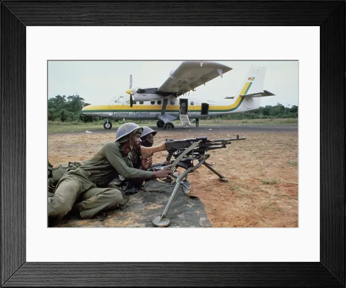 Framed Print : Soldiers Guarding Airstrip Near Jonestown Framed Print : Soldiers Guarding Airstrip Near Jonestown