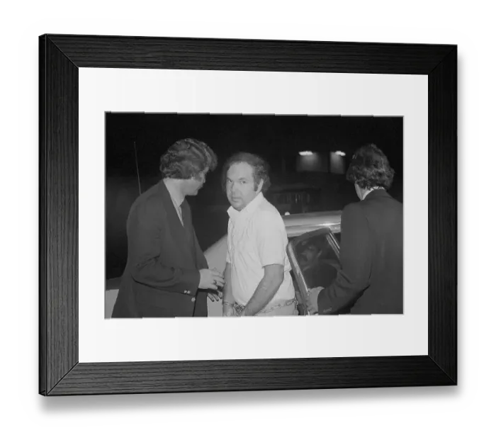 Framed Print : Smuggling Suspect Stanley Rifkin in Police Custody Framed Print : Smuggling Suspect Stanley Rifkin in Police Custody