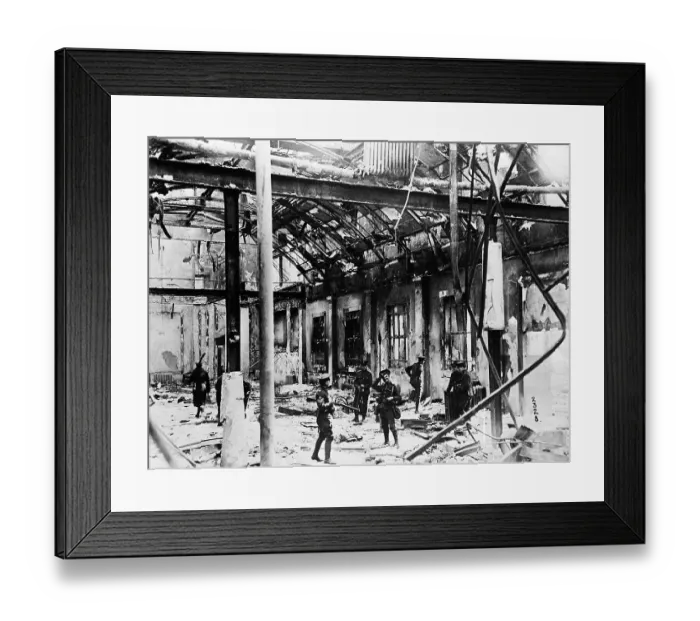 Framed Print : Dublin Post Office After Rebellion Framed Print : Dublin Post Office After Rebellion