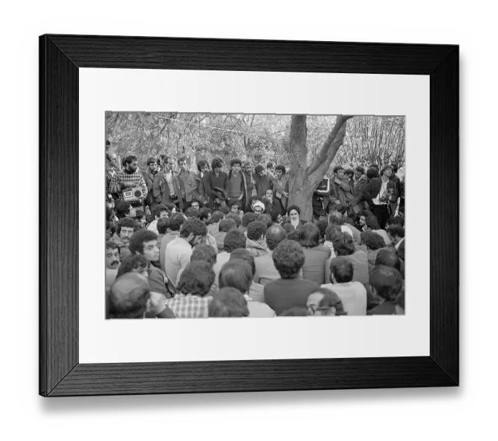 Framed Print : Khomeini Talking to Students Framed Print : Khomeini Talking to Students
