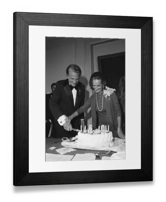 Framed Print : Billy and Ruth Graham Cut Birthday Cake Framed Print : Billy and Ruth Graham Cut Birthday Cake