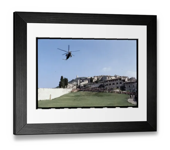 Framed Print : Pope John Paul II Arriving in Assisi Framed Print : Pope John Paul II Arriving in Assisi