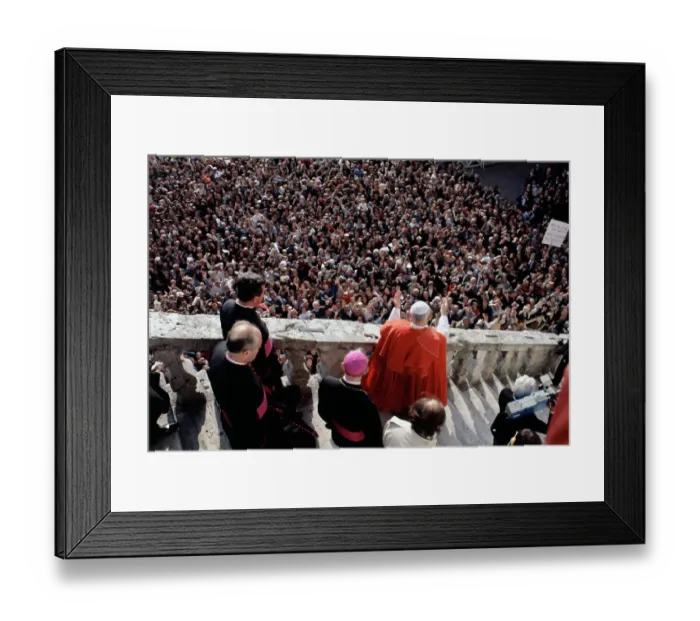 Framed Print : Pope John Paul II at Assisi Tomb