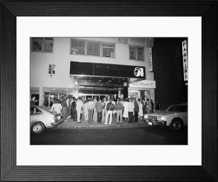 Framed Print : Crowd Standing in Front of Studio 54 Framed Print : Crowd Standing in Front of Studio 54