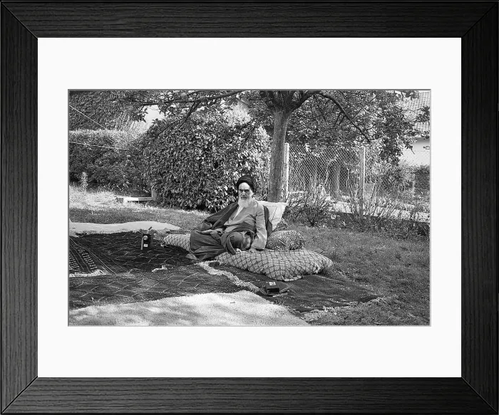 Framed Print : Ayahtollah Khomeini Seated in Garden Framed Print : Ayahtollah Khomeini Seated in Garden