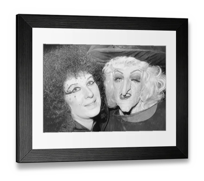 Framed Print : Authorized Witch Laurie Cabot Posing next to Witch Mask Framed Print : Authorized Witch Laurie Cabot Posing next to Witch Mask