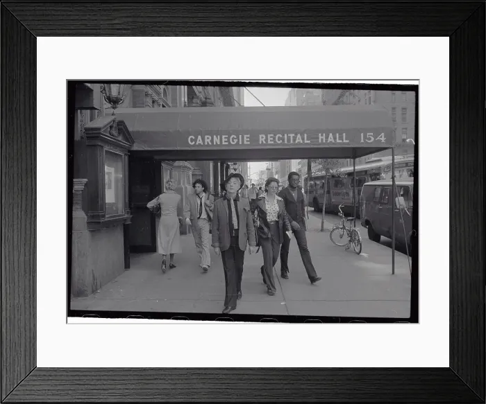 Framed Print : Quentin Crisp Standing Outside Carnegie Recital Hall Framed Print : Quentin Crisp Standing Outside Carnegie Recital Hall