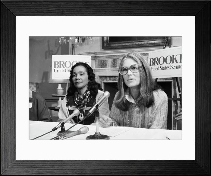 Framed Print : Coretta King and Gloria Steinem Attending a Press Conference