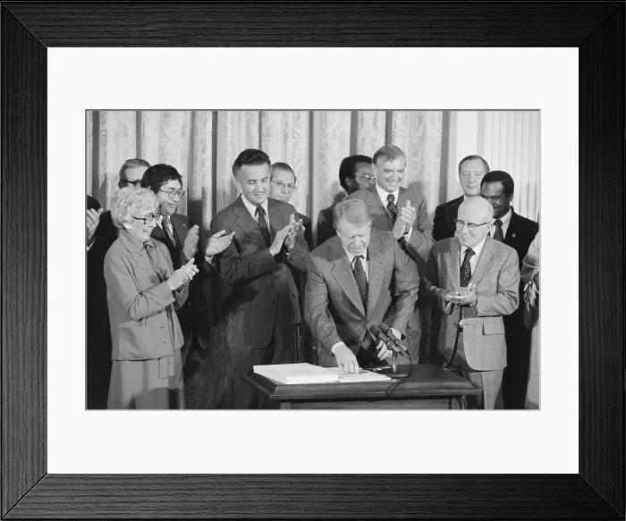 Framed Print : Government Officials surrounding President Carter at Table Framed Print : Government Officials surrounding President Carter at Table