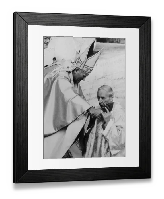 Framed Print : Stefan Wyszynski Kissing Hands of Pope John Paul II Framed Print : Stefan Wyszynski Kissing Hands of Pope John Paul II