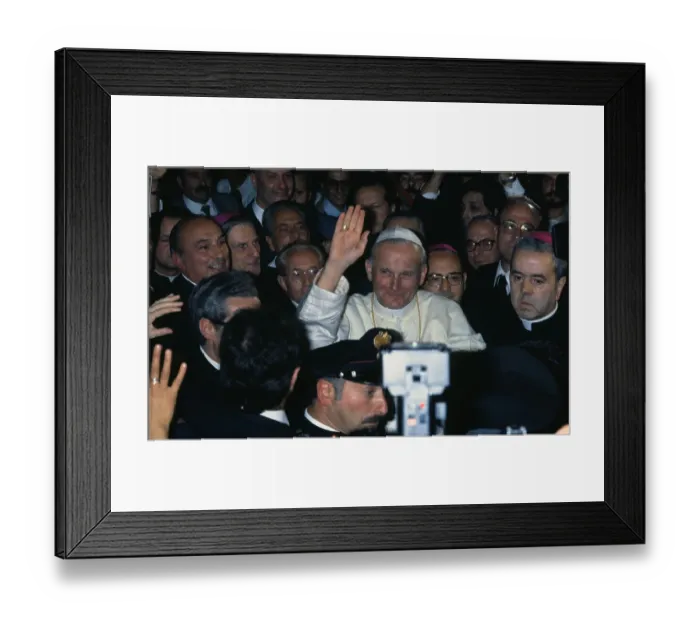 Framed Print : Pope John Paul II Waving Framed Print : Pope John Paul II Waving