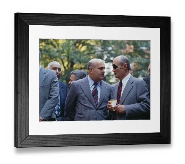 Framed Print : Kamal Hassan Ali And Moshe Dayan Framed Print : Kamal Hassan Ali And Moshe Dayan