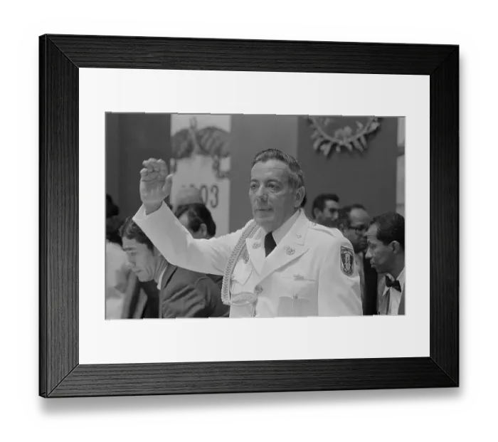 Framed Print : General Omar Torrijes Waving to Crowd Framed Print : General Omar Torrijes Waving to Crowd