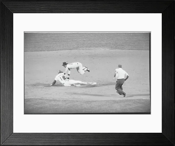 Framed Print : Baseball Action with Rick Monday and Mickey Rivers Framed Print : Baseball Action with Rick Monday and Mickey Rivers