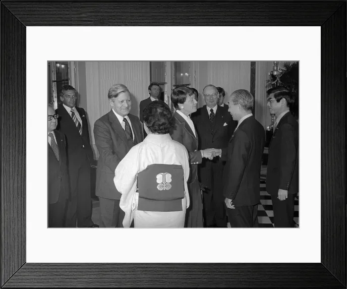 Framed Print : Helmut Schmidt and Wife Being Greeted Framed Print : Helmut Schmidt and Wife Being Greeted