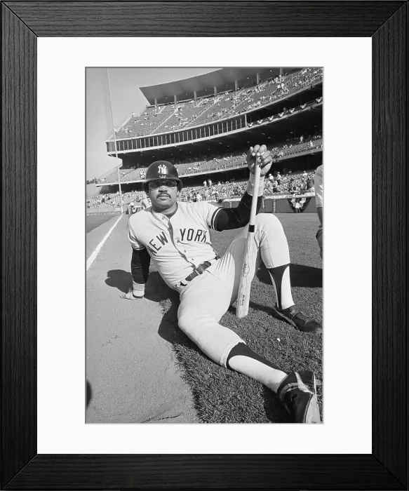 Framed Print : Reggie Jackson Watching His Team Framed Print : Reggie Jackson Watching His Team