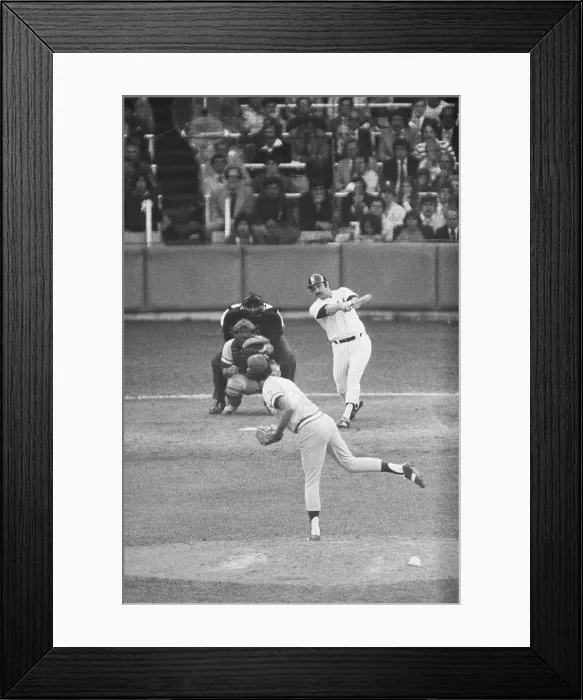 Framed Print : Thurman Munson Hitting Homerun Framed Print : Thurman Munson Hitting Homerun