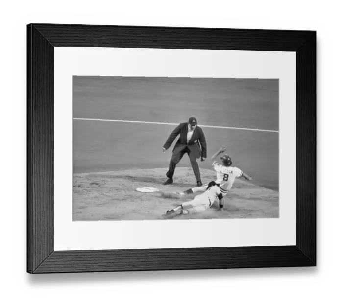 Framed Print : Pete Lacock Sliding To 2Nd Framed Print : Pete Lacock Sliding To 2Nd