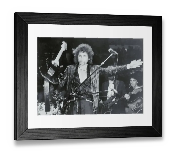 Framed Print : Portrait of Bob Dylan on Stage