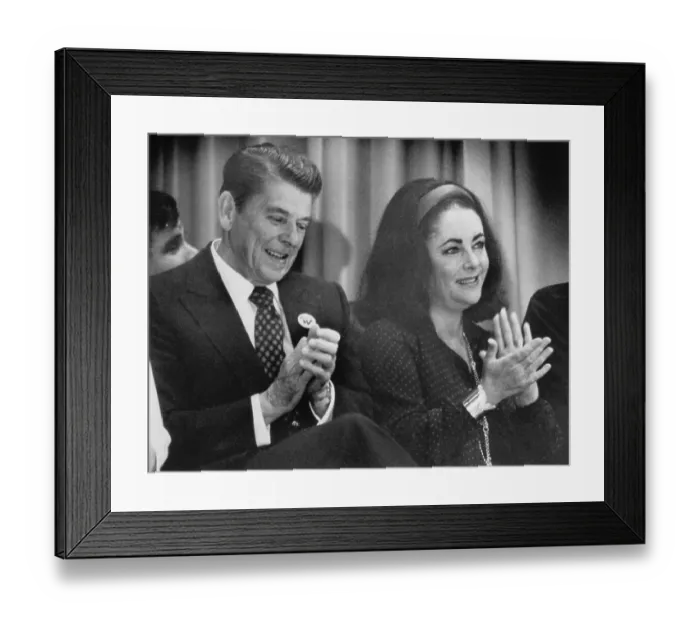 Framed Print : Ronald Reagan and Elizabeth Taylor Applauding Framed Print : Ronald Reagan and Elizabeth Taylor Applauding
