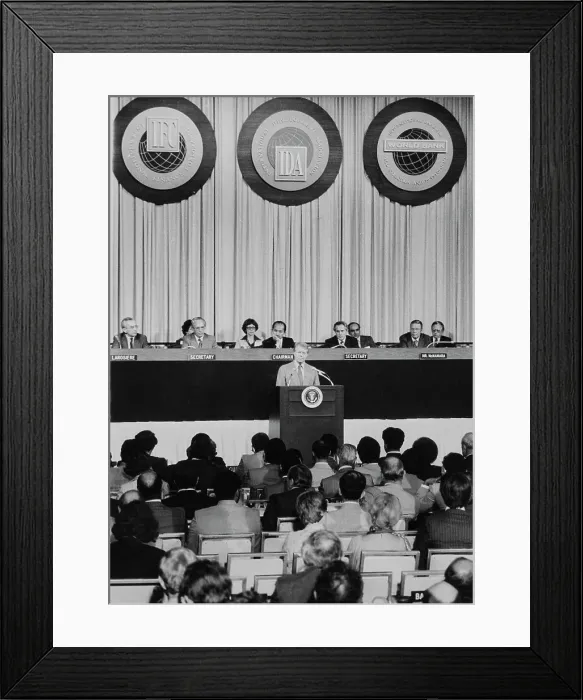 Framed Print : US President Carter Addresses International Monetary Fund And World Bank Framed Print : US President Carter Addresses International Monetary Fund And World Bank