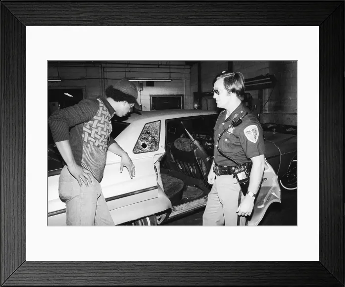 Framed Print : Gunshot Blasted Car Framed Print : Gunshot Blasted Car