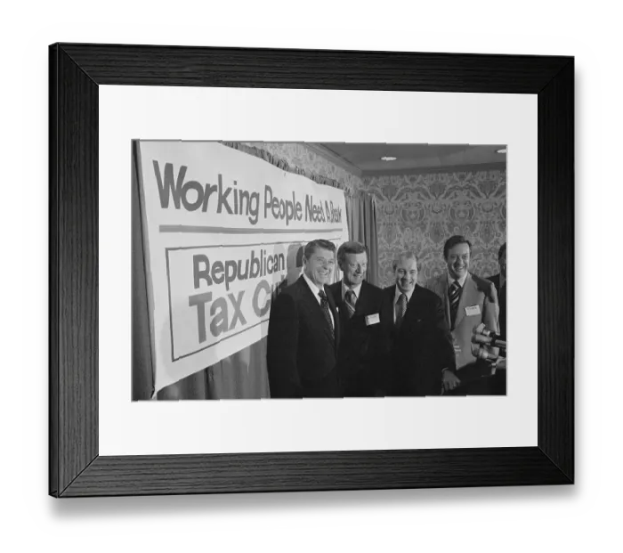 Framed Print : Ronald Reagan at Press Conference Framed Print : Ronald Reagan at Press Conference