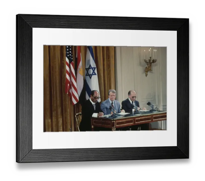Framed Print : Anwar Al Sadat, Jimmy Carter, Menachem Begin Framed Print : Anwar Al Sadat, Jimmy Carter, Menachem Begin