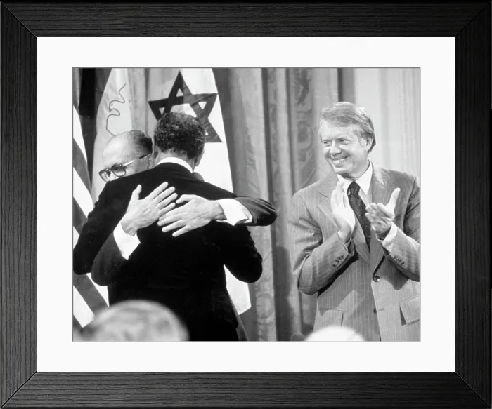 Framed Print : Begin, Sadat and Carter at White House