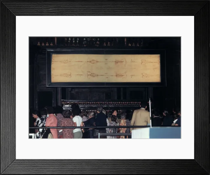 Framed Print : Burial Shroud of Jesus Christ on Display Framed Print : Burial Shroud of Jesus Christ on Display