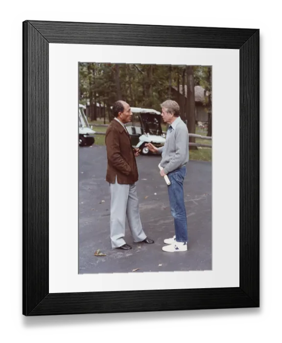 Framed Print : President Jimmy Carter And Egyptian President Anwar al Sadat