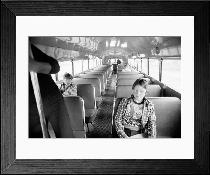 Framed Print : Interior of Near Empty School Bus