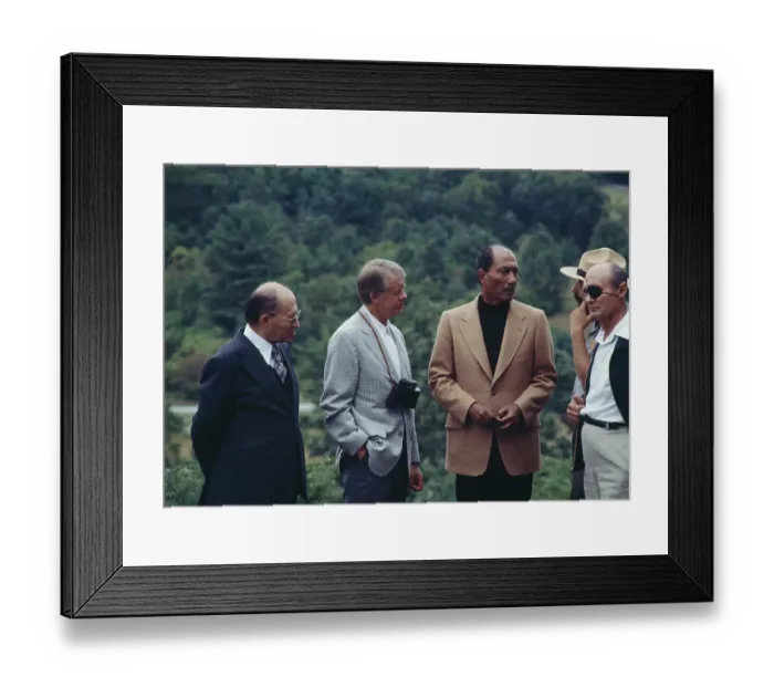 Framed Print : Menachem Begin, Jimmy Carter, Anwar Al Sadat, Moshe Dayan Framed Print : Menachem Begin, Jimmy Carter, Anwar Al Sadat, Moshe Dayan