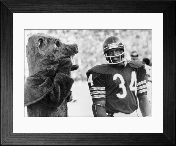Framed Print : Walter Payton With Bears Mascot Framed Print : Walter Payton With Bears Mascot