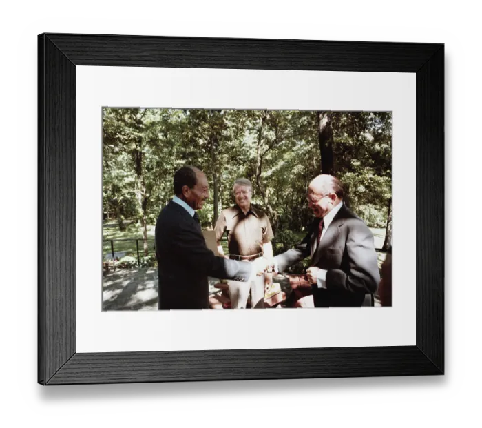 Framed Print : Carter, Sadat, and Begin at Camp David Framed Print : Carter, Sadat, and Begin at Camp David