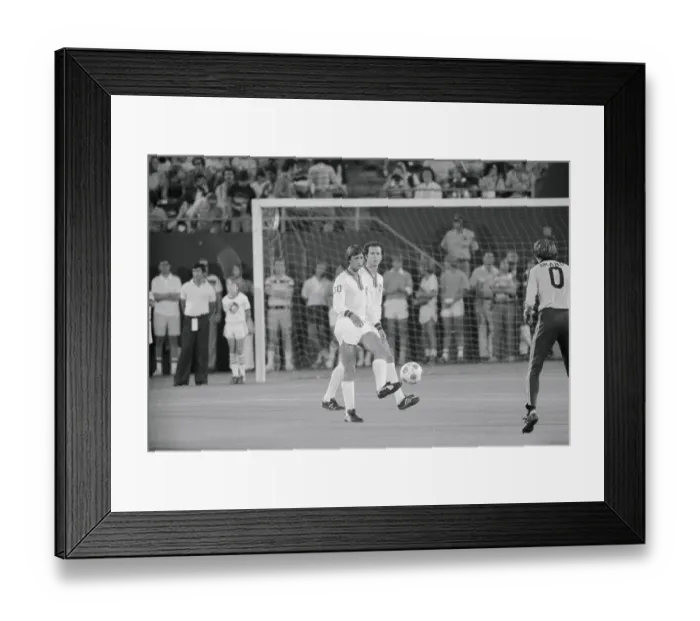 Framed Print : Johan Cruyff Kicking a Soccer Ball Framed Print : Johan Cruyff Kicking a Soccer Ball