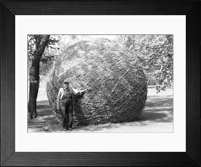 Framed Print : Ten Foot Ball of Twine