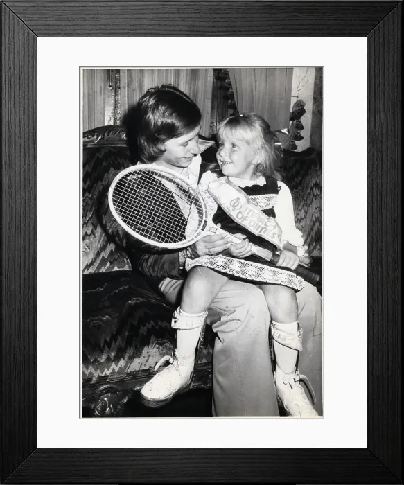 Framed Print : Martina Navratilova Holds March of Dimes Girl Framed Print : Martina Navratilova Holds March of Dimes Girl