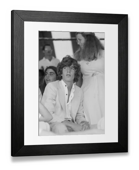 Framed Print : John F Kennedy Jr Watching Tennis Match Framed Print : John F Kennedy Jr Watching Tennis Match