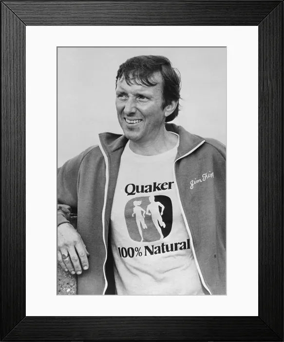 Framed Print : James Fixx Wearing Quaker 100% Natural Sweatshirt Framed Print : James Fixx Wearing Quaker 100% Natural Sweatshirt