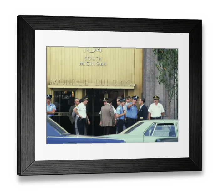 Framed Print : Police Officers At Monroe Building Framed Print : Police Officers At Monroe Building